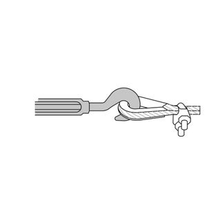 Templador forjado de 3/4" con gancho-argolla y 1300kg de capacidad. - FIERO