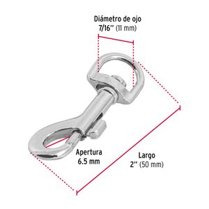 Mosquetón giratorio de 7/16", de zinc. - FIERO