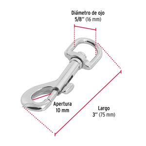 Mosquetón giratorio de 5/8", de zinc. - FIERO