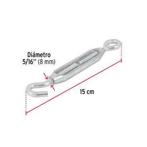 Templador de 5/16" con gancho-argolla y 100kg de capacidad. - FIERO