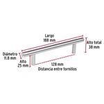 Jaladera-de-acero-128-mm-estilo--Cilindro--niquel-satinado