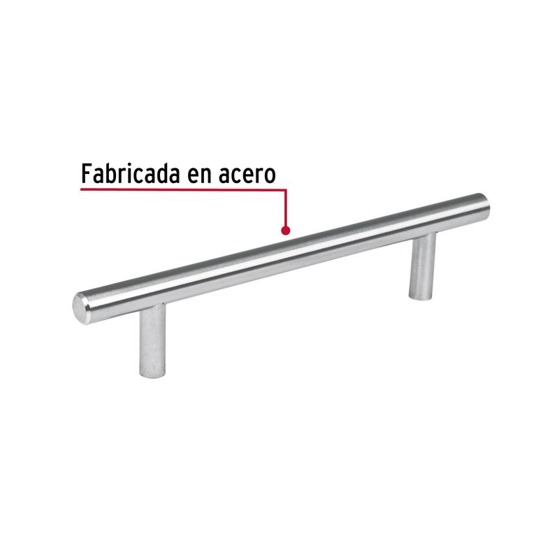 Jaladera-de-acero-128-mm-estilo--Cilindro--niquel-satinado