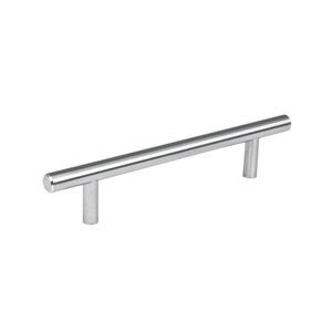 Tiradera cilíndrica de 128mm en níquel satinado - HERMEX