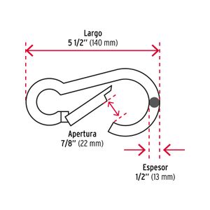Mosquetón de 1/2", de acero. - FIERO