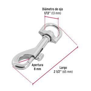Mosquetón giratorio de 1/2", de zinc. - FIERO