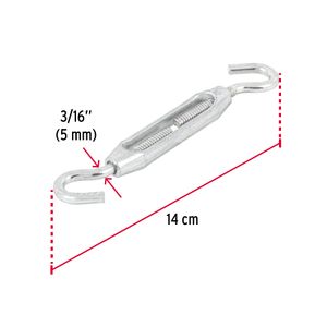 Templador de 3/16" con gancho-gancho y 40kg de capacidad. - FIERO
