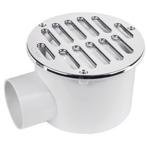 Coladera de ABS salida lateral y rejilla 5", con tornillos - TRUPER