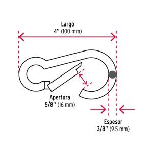 Mosquetón de 3/8", de acero. - FIERO