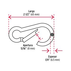 Mosquetón de 1/4", de acero. - FIERO