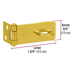 Aldaba de acero latonado de 1 3/4" - HERMEX