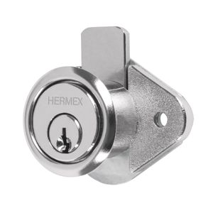 Cerradura vertical cromada para muebles. - HERMEX