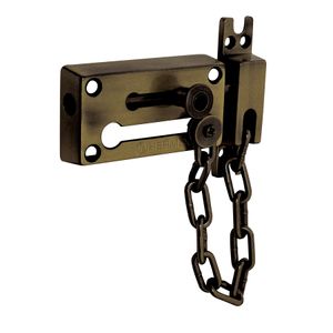 Picaporte latonado antiguo con cadena - HERMEX