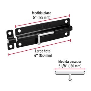 Picaporte negro de 6" - HERMEX