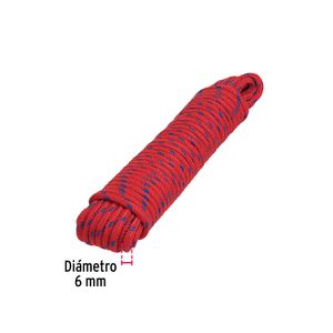 Cuerda roja de polipropileno de alta resistencia de 1/4" x 15 m. - FIERO