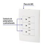 Placa-armada-3-contactos-aterrizados-linea-Oslo-blanco
