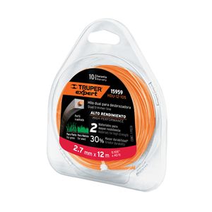Rollo de hilo dual para motoguadaña, 2.7 mm x 12m, Expert - TRUPER