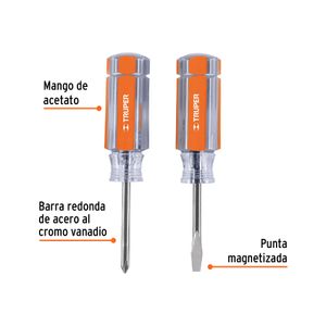 Juego de 2 desarmadores mini de 1/8" x 1 1/2" - TRUPER