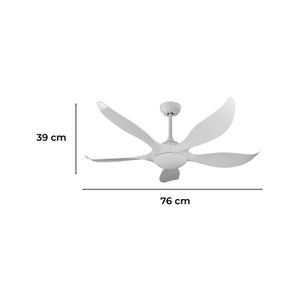Vent Led D/Techo 52 Plg Bln 18W C/Remoto - LUMICENTRO