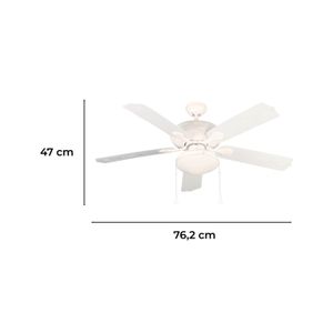 Vent. Techo 52" E27*2L* 60W Blanco 5Asprever - LUMICENTRO
