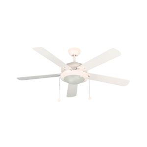 Vent. Techo 52" E27*2L*40W N/B Blanco 5Apas - LUMICENTRO