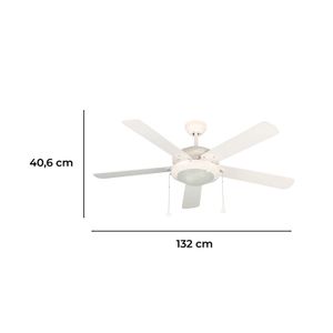Vent. Techo 52" E27*2L*40W N/B Blanco 5Apas - LUMICENTRO
