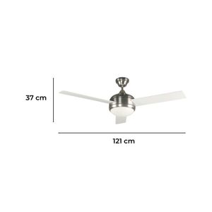 Vent.Techo*E27*1L*60W*48"3 Aspas (N/B) Satin - LUMICENTRO