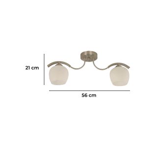 Lampara Techo E27 2L 60W Sand Nickel - IKE LITE