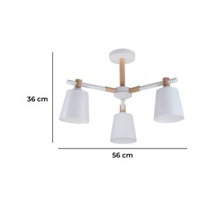 Lampara De Techo Bl/Mad. 3L E27 40W - IKE LITE