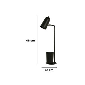 Lámpara de mesa NEGRO TUBO de 1 luz Potencia de 40 Watts con base tipo E14 - LUMICENTRO