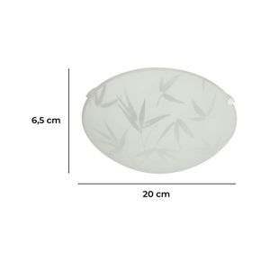 Plafón display redondo con diseño de hojas de 1 luz de vidrio 20 cm - IKE LITE