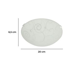 Plafón display redondo con diseño de hojas de 1 luz de vidrio 20 cm - IKE LITE