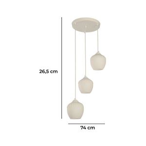 Lampara Colgante E27 3 L 60W Wt-Wt - IKE LITE
