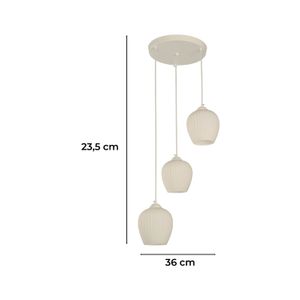 Lampara Colgante E27 3 L 60W Wt-Wt - IKE LITE