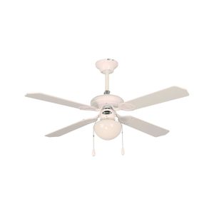 Ventilador D/Techo 4 Aspas C/Lampara Bla - DESIGNER