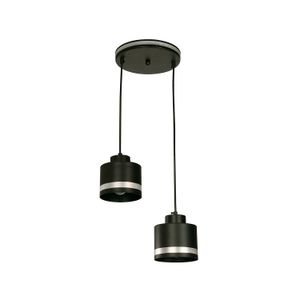 Lampara Colgante E27 2 L 60W Cr-Bk - IKE LITE