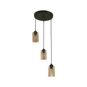 Lampara Colgante E27 3 L 60W Bk-Br - IKE LITE