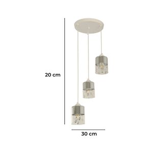Lampara Colgante E27 3 L 60W Wt-Br - IKE LITE