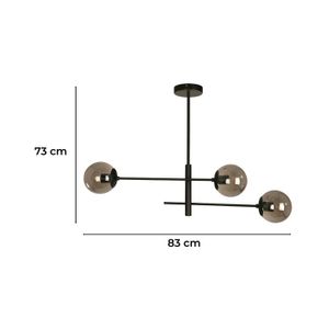 Lampara Colgante Lin Negro 3L E27 40W - IKE LITE