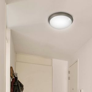 Plafón LED con base negra redondo con diseño redondo de 1 luz - LUMICENTRO