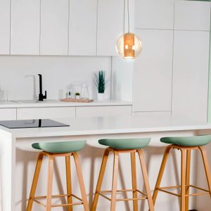 Lampara Colgante Niquel Tela 1L60We27 - IKE LITE