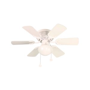 Ventilador de techo 30PLG Potencia de 60 Watts Blanca de 6 ASPAS - LUMICENTRO