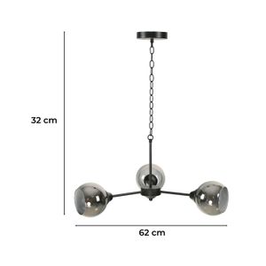 Lampara Colgante Negro 3L E27 40W - LUMICENTRO