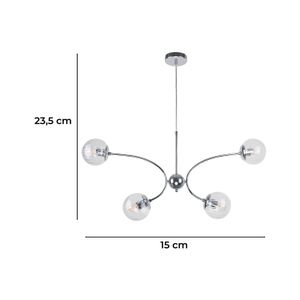 Lampara Colgante Crm.Vid.Transp.4Le2760W - LUMICENTRO