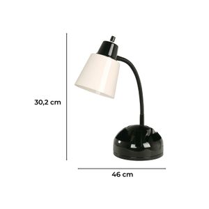 Lámpara de escritorio negra de 1 luz Potencia de 10 Watts con base tipo E27 - LUMICENTRO