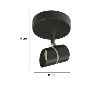 Lampara Dirigible Led Negro Mate 1L5W - LUMICENTRO