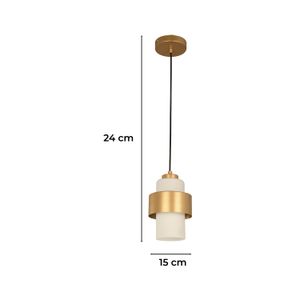 Lampara Colgante Vid Tubo Dorado 1L40We27 - LUMICENTRO