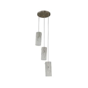 Lámpara colgante moderna. Vidrio tubular impreso. 3 luces, boquilla E27. - LUMICENTRO