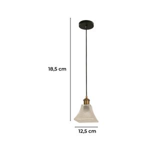 Lámpara colgante de vidrio catedral tipo piramide de 1 luz Potencia de 60 Watts con base tipo E27 - LUMICENTRO