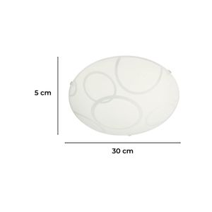 Plafón redondo con diseños de líneas circulares y 2 luces - LUMICENTRO