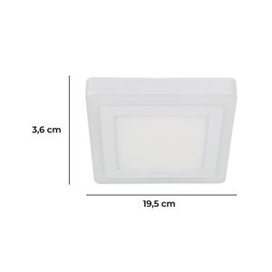 Panel LED Base cuadrada para sobreponer. Luz Blanca 6500K.16W. Doble Luz. - LUMICENTRO